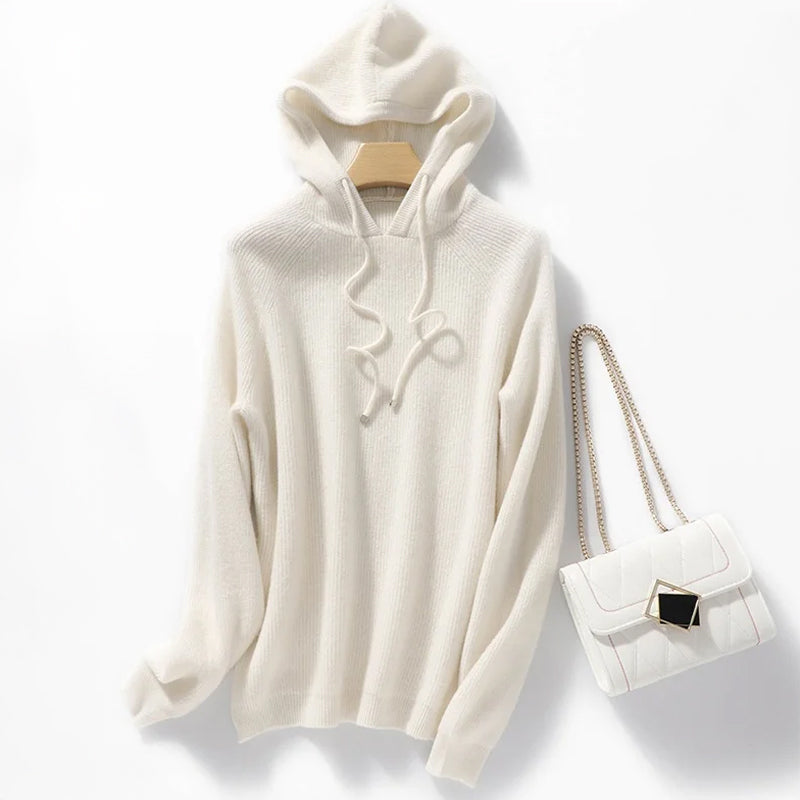 Silvia Relaxed Fit Hoodie | Ribbed Drawstring Hoodie