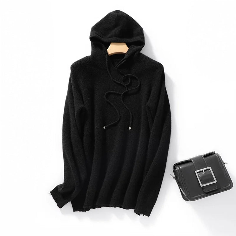 Silvia Relaxed Fit Hoodie | Ribbed Drawstring Hoodie