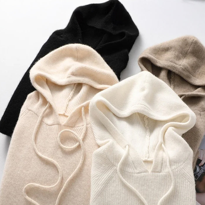 Silvia Relaxed Fit Hoodie | Ribbed Drawstring Hoodie