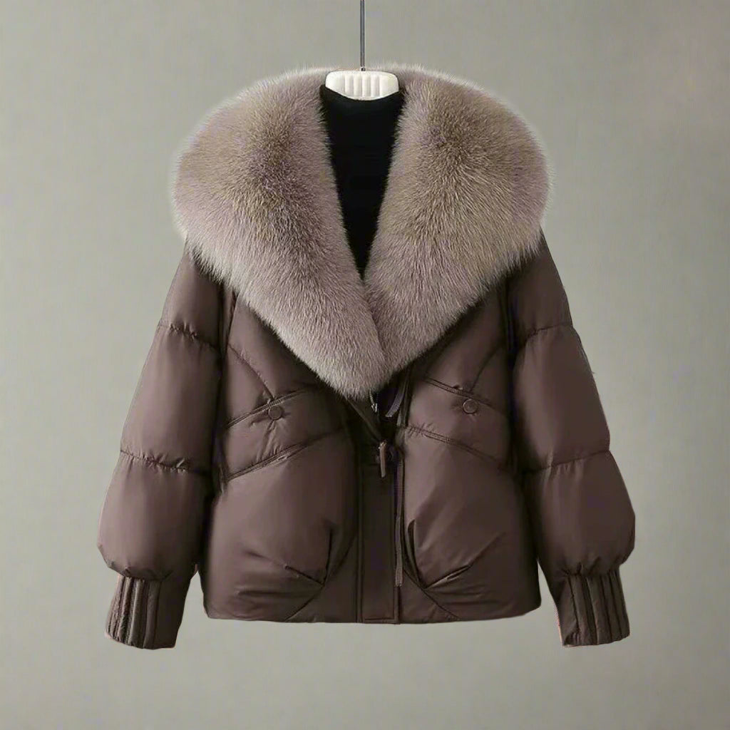 Giulia Relaxed Fit Puffer Jacket | Fur Collar Puffer Jacket