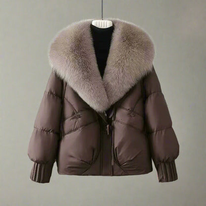 Giulia Relaxed Fit Puffer Jacket | Fur Collar Puffer Jacket
