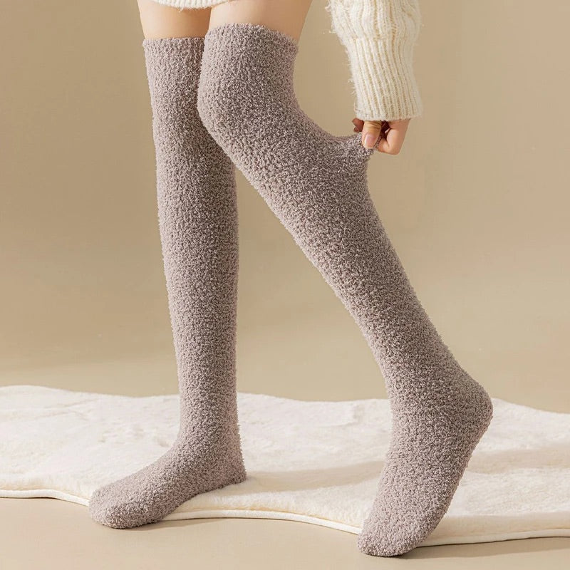 Giorgia Fleece Form-Fitting Knee-High Socks | Loungewear Socks