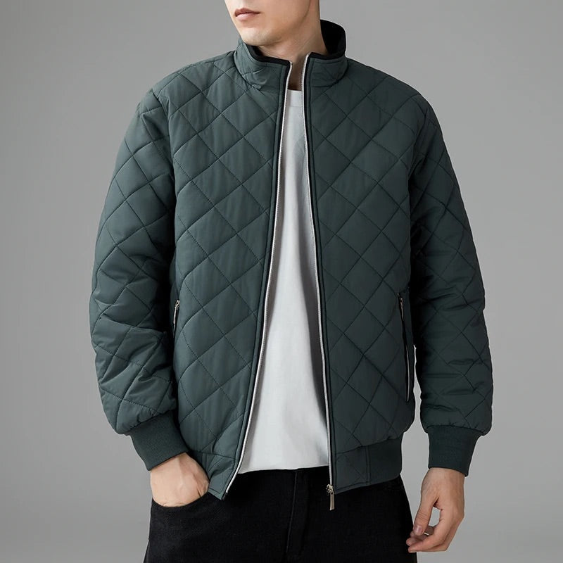 Lucas Relaxed Fit Quilted Jacket | Stand-Up Collar Jacket