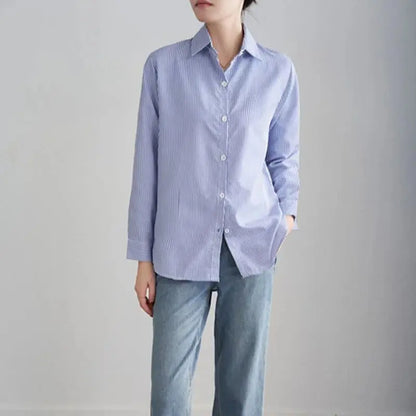 Women's Shirt – Relaxed Fit – Breathable Fabric – Long Sleeves – Office Style