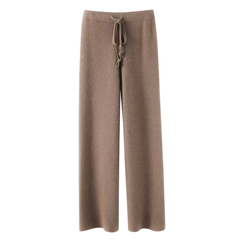 Viola Relaxed Fit Knitted Pants | Drawstring Waist Knitted Pants