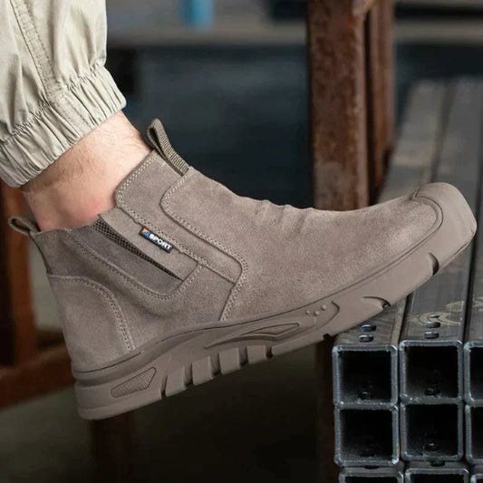 Herrestøvler - Semsket Slip-On - Elastiske Paneler - Robust Gummisåle