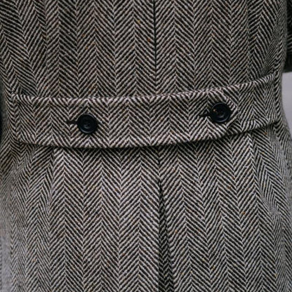Herrefrakk - Dobbeltspent Ullblanding - Herringbone Mønster - Skreddersydd Passform