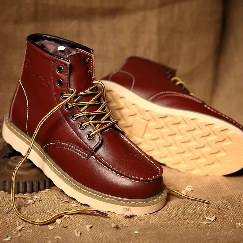 Elegante og slitesterke Rugged Retro Short Boots i lær for moderne menn