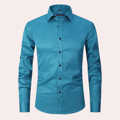 Men's Shirt – Slim Fit – Breathable Natural Fiber – Stretch – Classic Collar