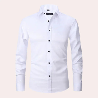 Men's Shirt – Slim Fit – Breathable Natural Fiber – Stretch – Classic Collar