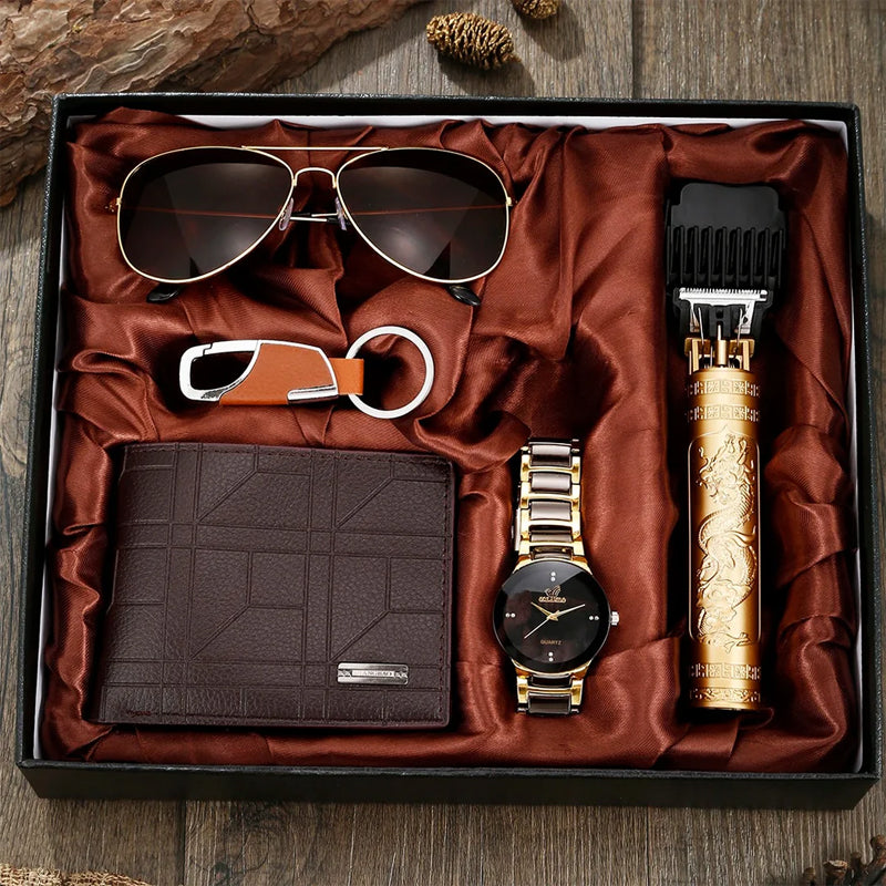 Samuel Outfit Set | Aviator Sunglasses Leather Wallet Set