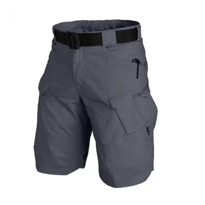 Men's Shorts – Cargo – Relaxed Fit – Belt – 6 Zipper Pockets – Cotton