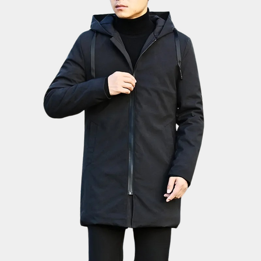 Men's Rain Jacket – Water-Repellent – Regular Fit – Hood – Mid-Length