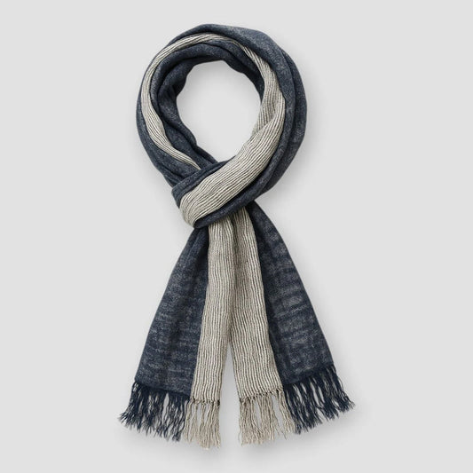 Veronica Long Scarf | Striped Fringe Scarf
