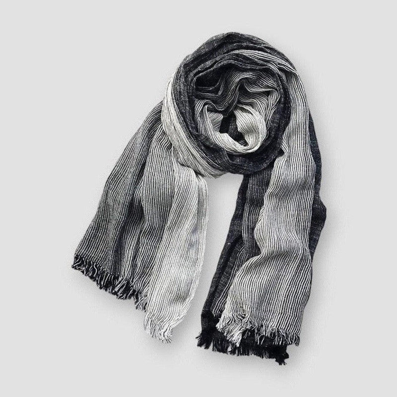 Veronica Long Scarf | Striped Fringe Scarf