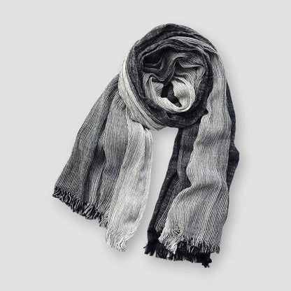 Veronica Long Scarf | Striped Fringe Scarf