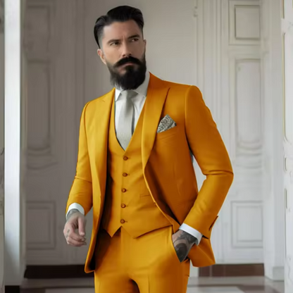Men's Suit – Slim Fit – Luxurious Fabric – 3-Piece Set – Classic Cut – Notch Lapel