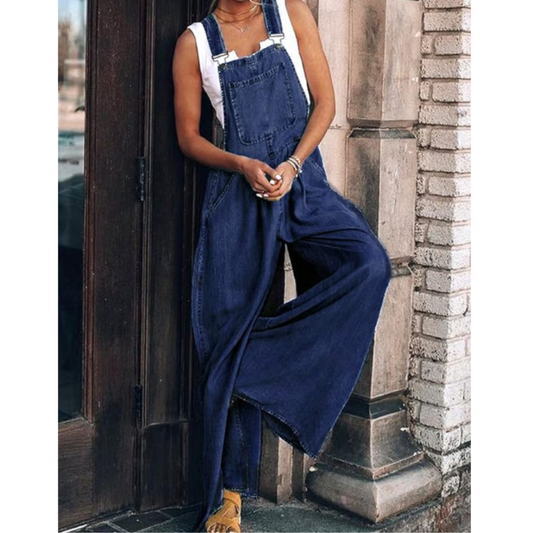 Women's jumpsuit – relaxed fit – wide legs – breathable fabric – utility details