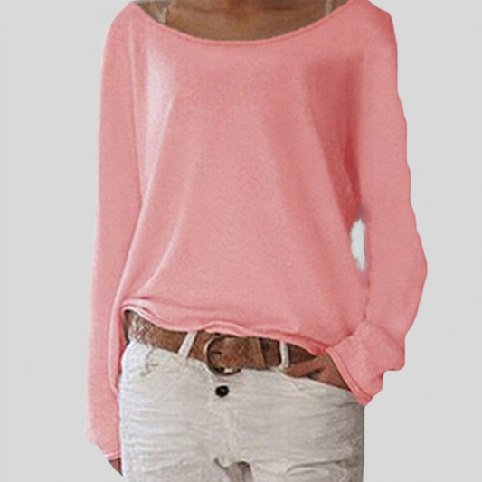 Dame Genser – Oversized Passform – Myk Lett Strikk – Off-Shoulder Hals