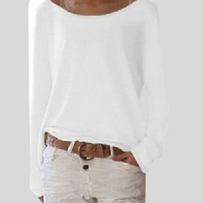 Dame Genser – Oversized Passform – Myk Lett Strikk – Off-Shoulder Hals