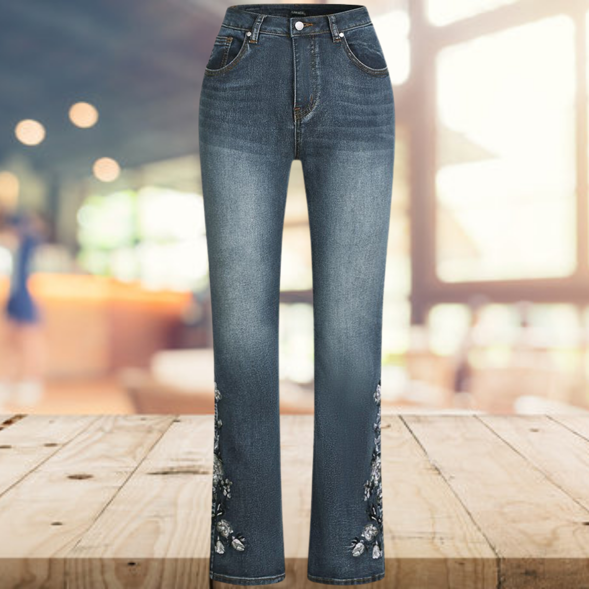 Women's Jeans - High Waist - Straight Fit - Comfortable Denim