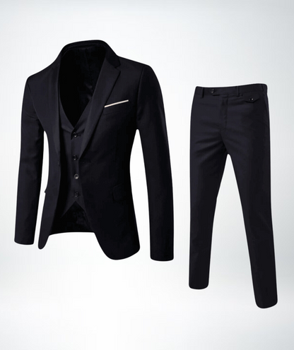 Men's Suit – Slim Fit – Wool Blend – Notch Lapel – Three-piece Formal Outfit