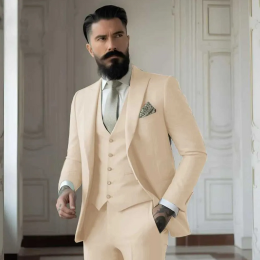 Men's Suit – Slim Fit – Luxurious Fabric – 3-Piece Set – Classic Cut – Notch Lapel