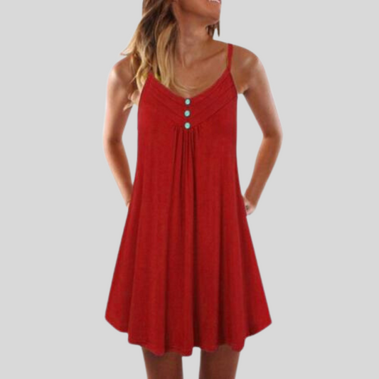 Kelly - Comfortable cotton dress with buttons