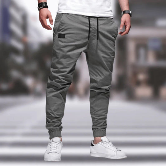 Men's Cargo Pants – Relaxed Fit – Tapered Legs – Cotton Blend – Drawstring Waist