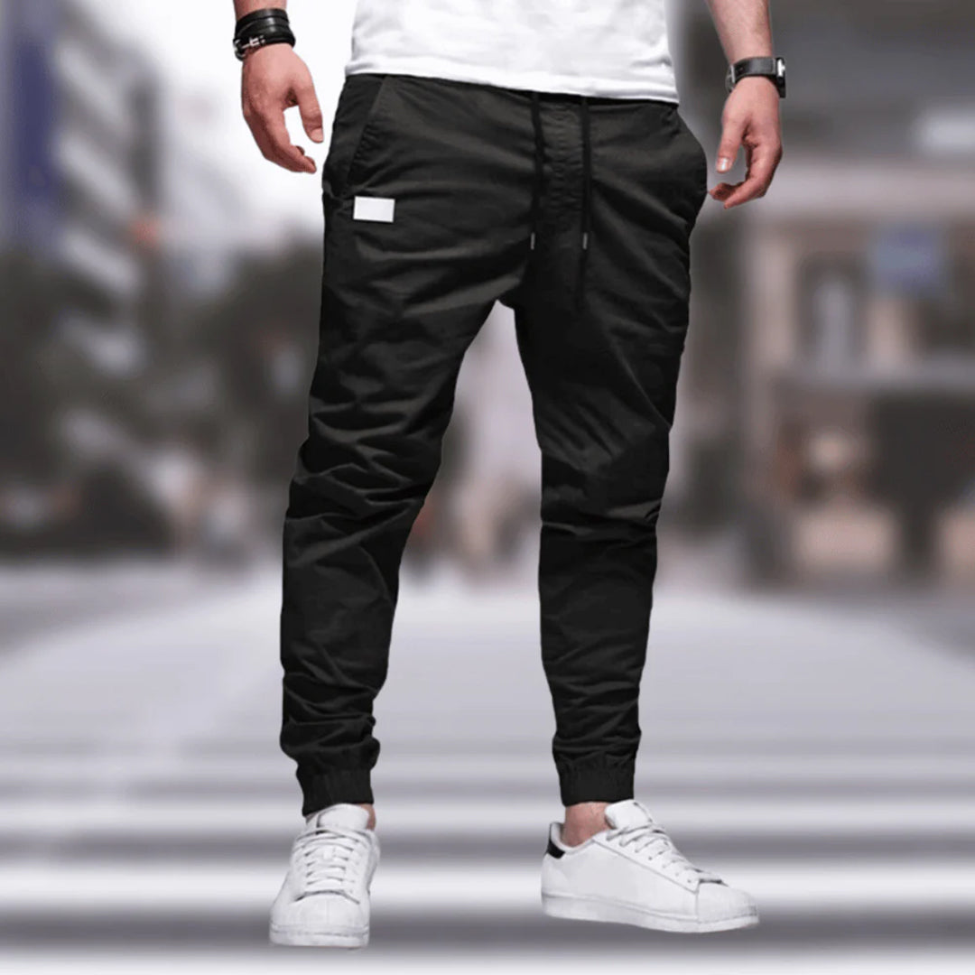 Men's Cargo Pants – Relaxed Fit – Tapered Legs – Cotton Blend – Drawstring Waist