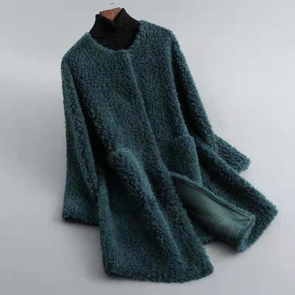 Maria Wool Oversized Coat | Open Front, Patch Pockets Coat