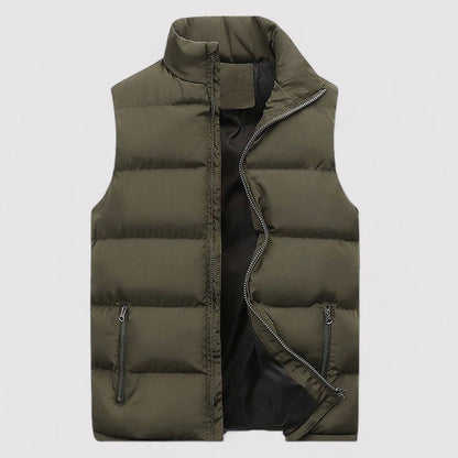 Men's Vest – Padded Quilted – Tailored Fit – Water-Repellent – Zipper Closure