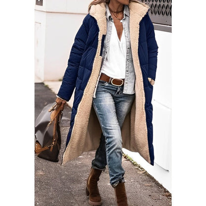 Women's Long Coat – Quilted Design – Oversized Fit – Padded – Soft Lining