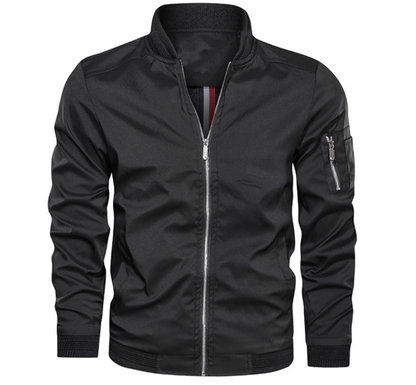 Men's Bomber Jacket – Regular Fit – Breathable Lightweight Fabric – Zipper Closure