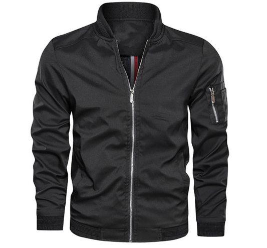Men's Bomber Jacket – Regular Fit – Breathable Lightweight Fabric – Zipper Closure