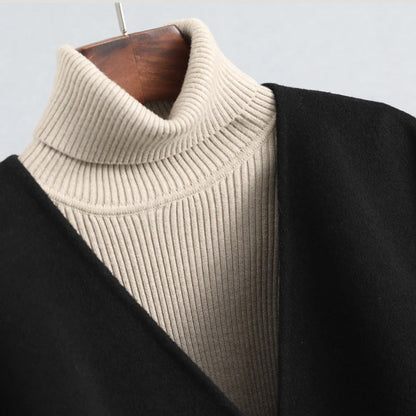 Bianca Draped Cape Coat | Toggle Closure Cape Coat