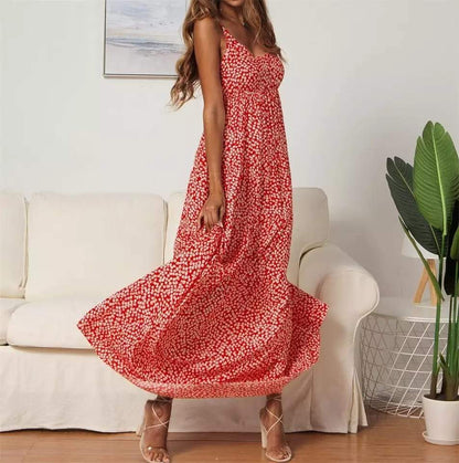 Women's Maxi Dress – Sleeveless with Spaghetti Straps – Loose Fit – Breathable Fabric
