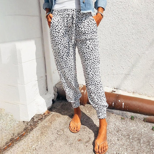 Women's Sweatpants – Relaxed Fit – Animal Print – Cotton – Full Length
