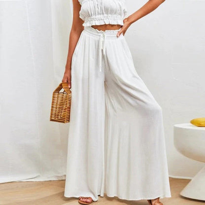 Women's Maxi Skirt - A-line Fit - Elastic Waist with Drawstring - With Pockets