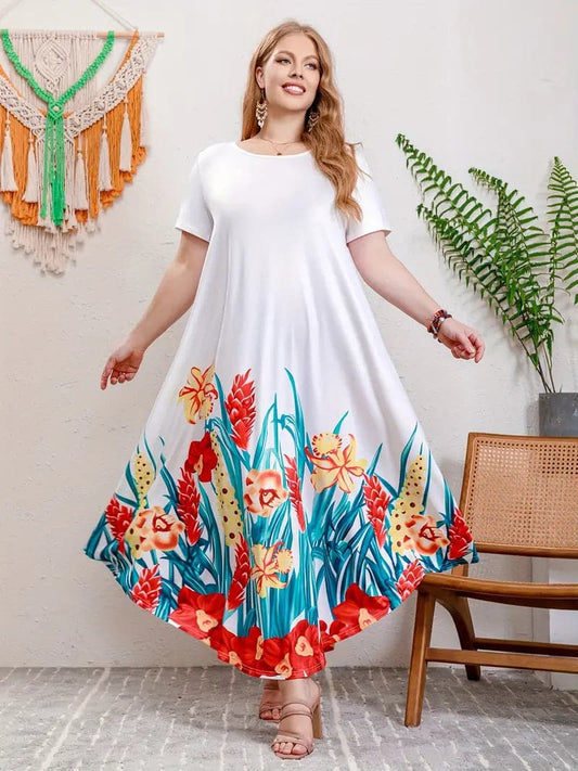 Kara - Wide dress with colorful pattern