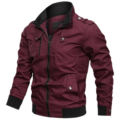 Men's Bomber Jacket – Regular Fit – Bomber Design with Ribbed Edges and Epaulettes – Multiple Pockets