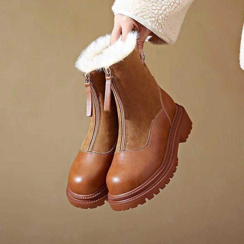 Isabella Ankle Boots | Lug Sole, Fur Trim Ankle Boots