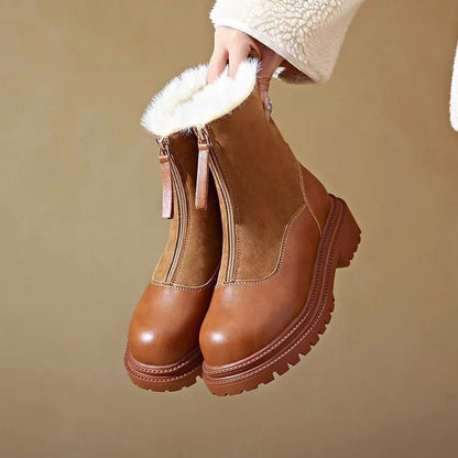 Isabella Ankle Boots | Lug Sole, Fur Trim Ankle Boots