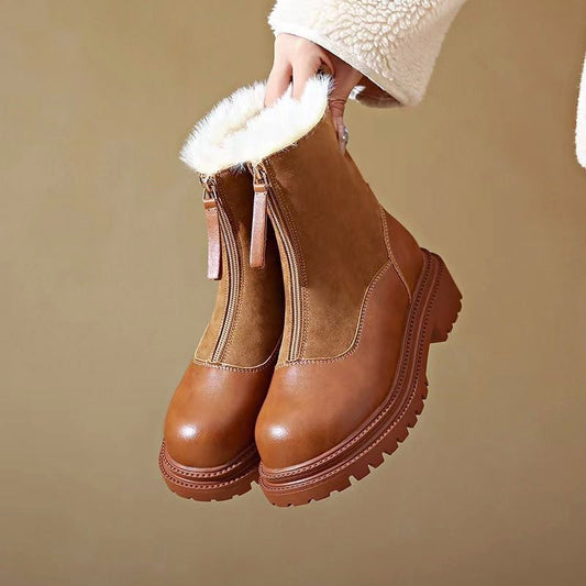 Isabella Ankle Boots | Lug Sole, Fur Trim Ankle Boots