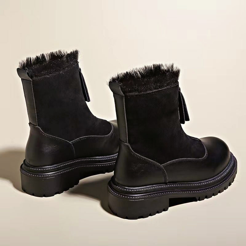 Isabella Ankle Boots | Lug Sole, Fur Trim Ankle Boots