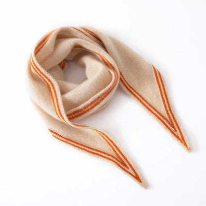 Angela Wrap Scarf | Contrast Trim, Striped Scarf