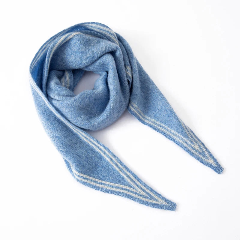 Angela Wrap Scarf | Contrast Trim, Striped Scarf