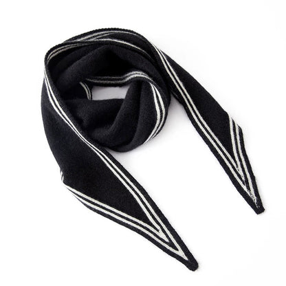 Angela Wrap Scarf | Contrast Trim, Striped Scarf