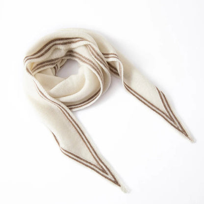 Angela Wrap Scarf | Contrast Trim, Striped Scarf