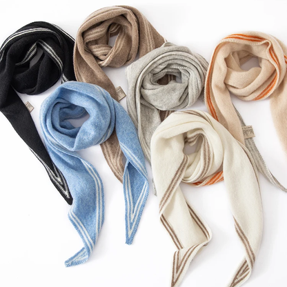 Angela Wrap Scarf | Contrast Trim, Striped Scarf